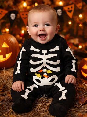 NWT Carter's Just One You Baby Skeleton Sleep N' Play Set